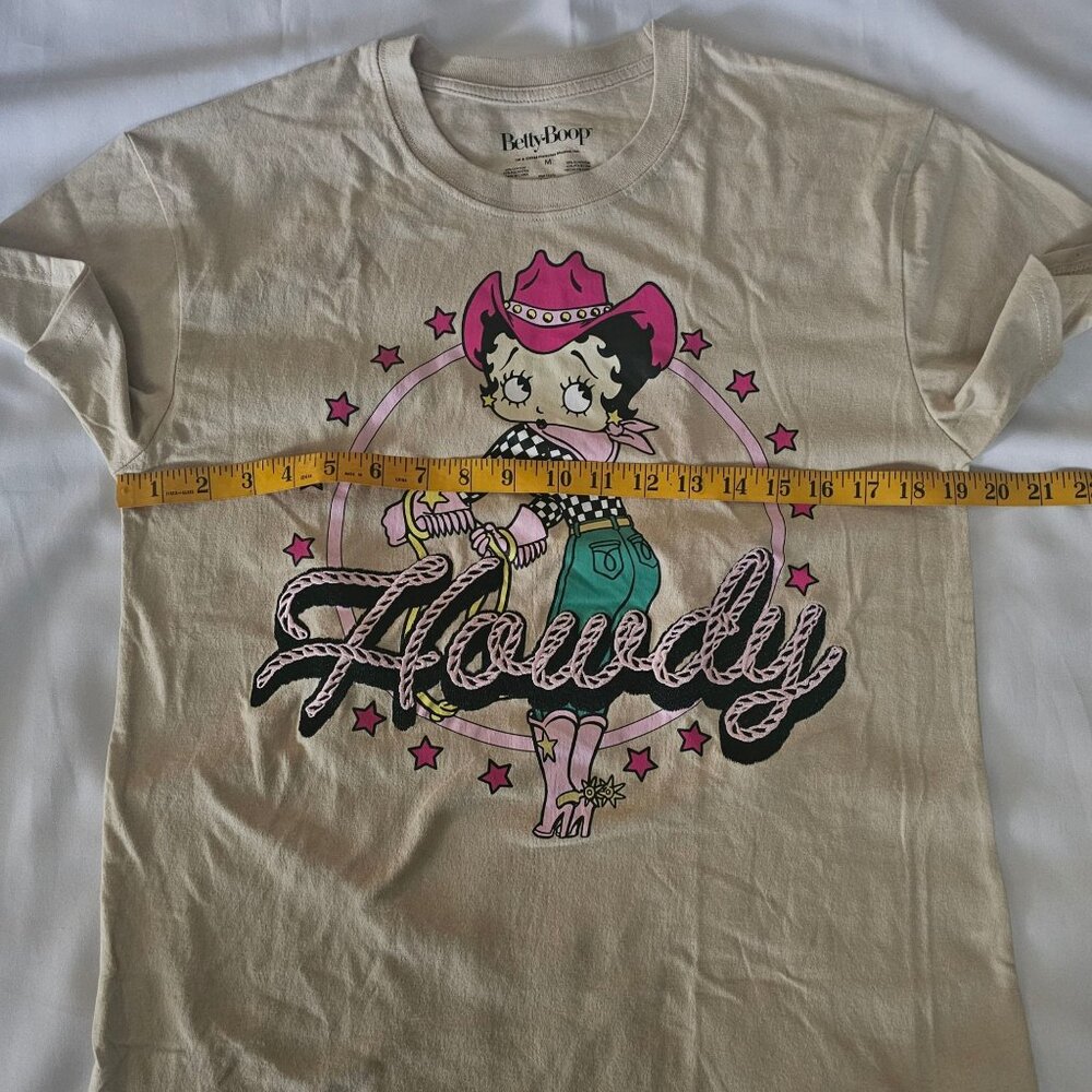 Betty Boop Howdy Cowgirl Betty Boop Print Short Sleeve T-Shirt Women's Medium - Picture 6 of 7